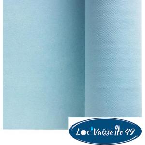 Rouleau Nappe Intissé 25M Bleu Clair / Azur "Papier doux et épais"