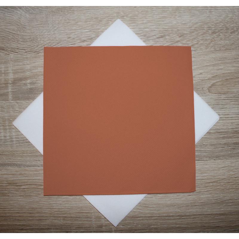 50 Serviettes Ouate TERRACOTTA 38x38cm