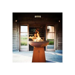 Brasero Nomade 99cm couleur Corten - avec son couvercle et accessoires