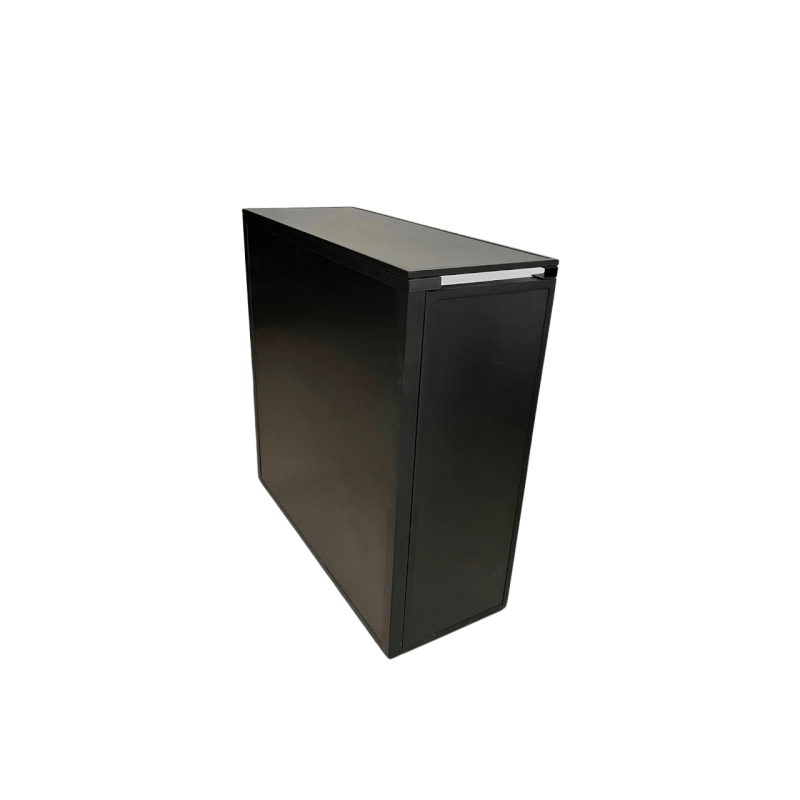 Banque d'Accueil Pliante en mélamine 1m x 1m x 40cm - Couleur Noire