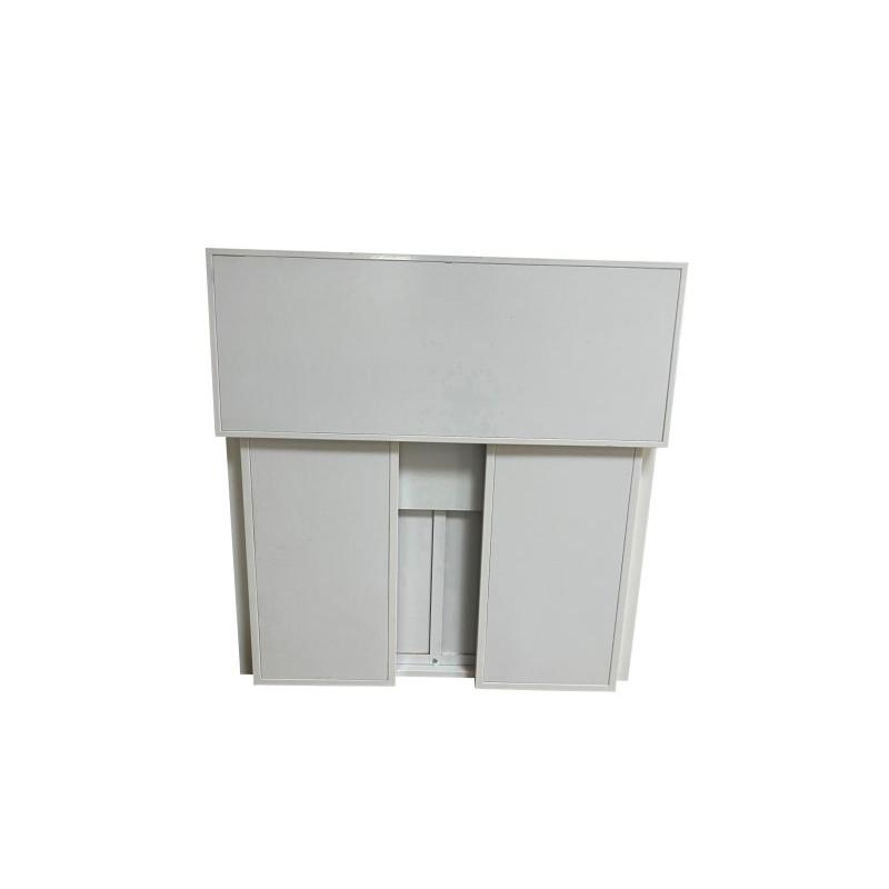 Banque d'Accueil Pliante en mélamine 1m x 1m x 40cm - Couleur Blanche