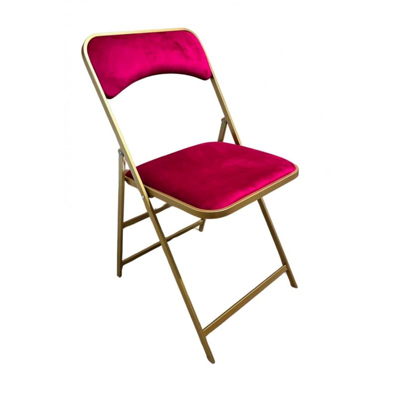 Chaise Pliante Kross Bordeaux/Dorée