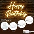 Décor Néon LED "Happy Birthday" GEANT