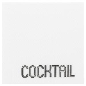 50 Serviettes Cocktail Ouate BLANC (taille 20x20cm) "COCKTAIL"