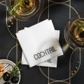 50 Serviettes Cocktail Ouate BLANC (taille 20x20cm) "COCKTAIL"