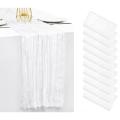 Chemin de table gaze de coton BLANC 4m x 0,90 m