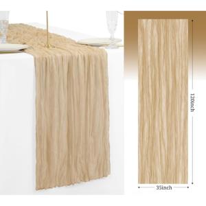 Chemin de table gaze de coton CHAMPAGNE 4m x 0,90 m