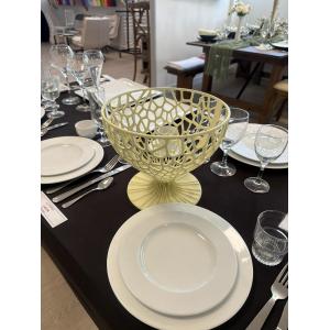 Corbeille à Fruits Beige Dorée