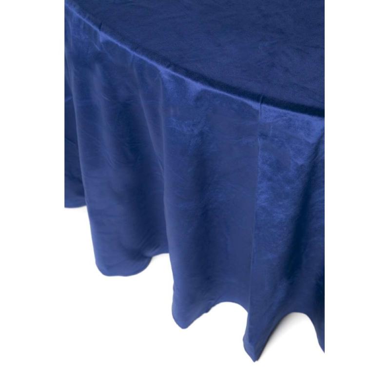 Nappe Ronde Velours Bleu Roi 280 cm
