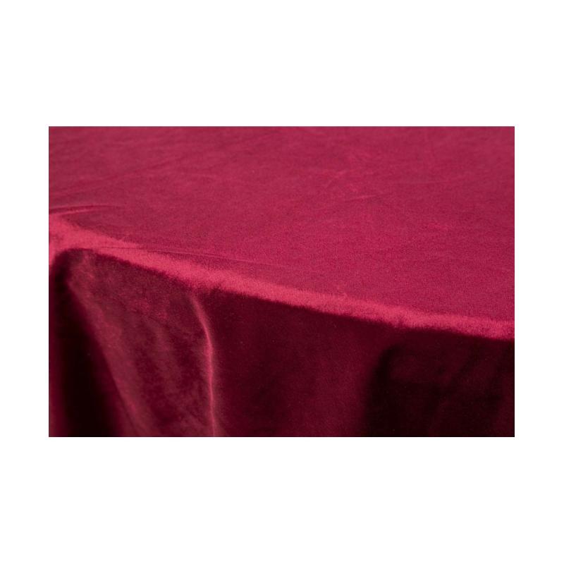 Nappe Ronde Velours Bordeaux 280 cm
