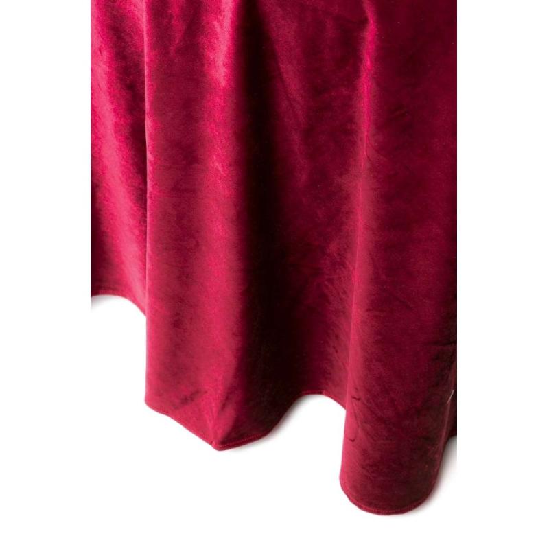 Nappe Ronde Velours Bordeaux 280 cm