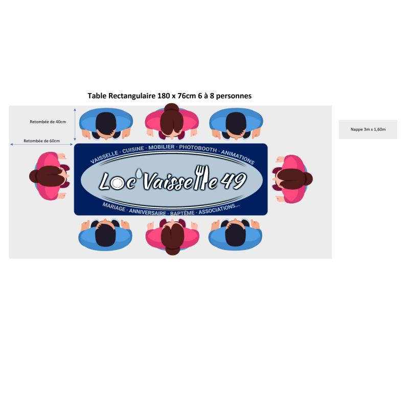 Table Rectangulaire 183x76xH74 cm (6 pers)