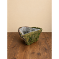 Panier Rotin-Herbe Nature Coeur 23x23xH11cm