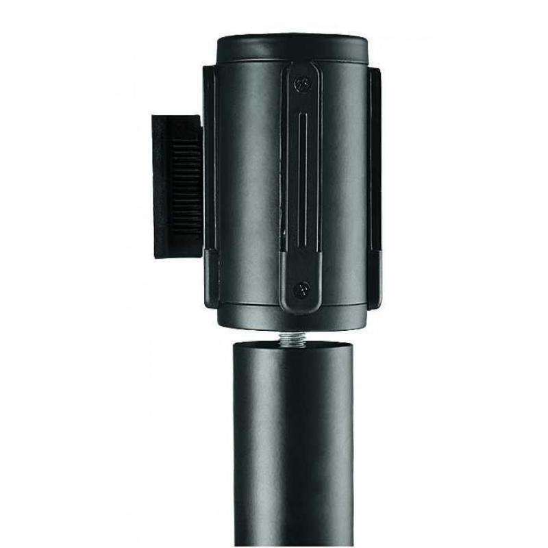 Poteau de balisage noir à sangle noire 2M