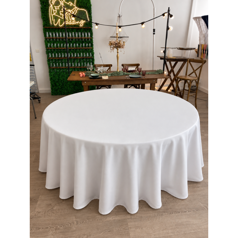 Nappe Ronde Ø 330cm 100% Polyester Blanche