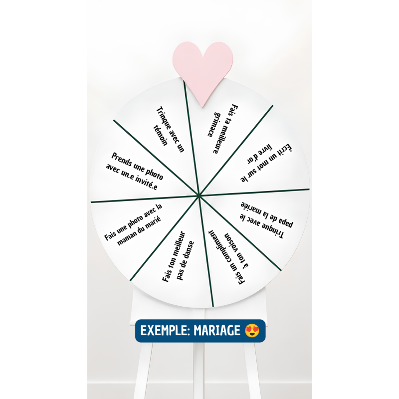 Roue des actions - Edition Mariage 8 activitées